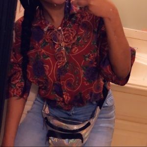 Old fashion floral button up shirt